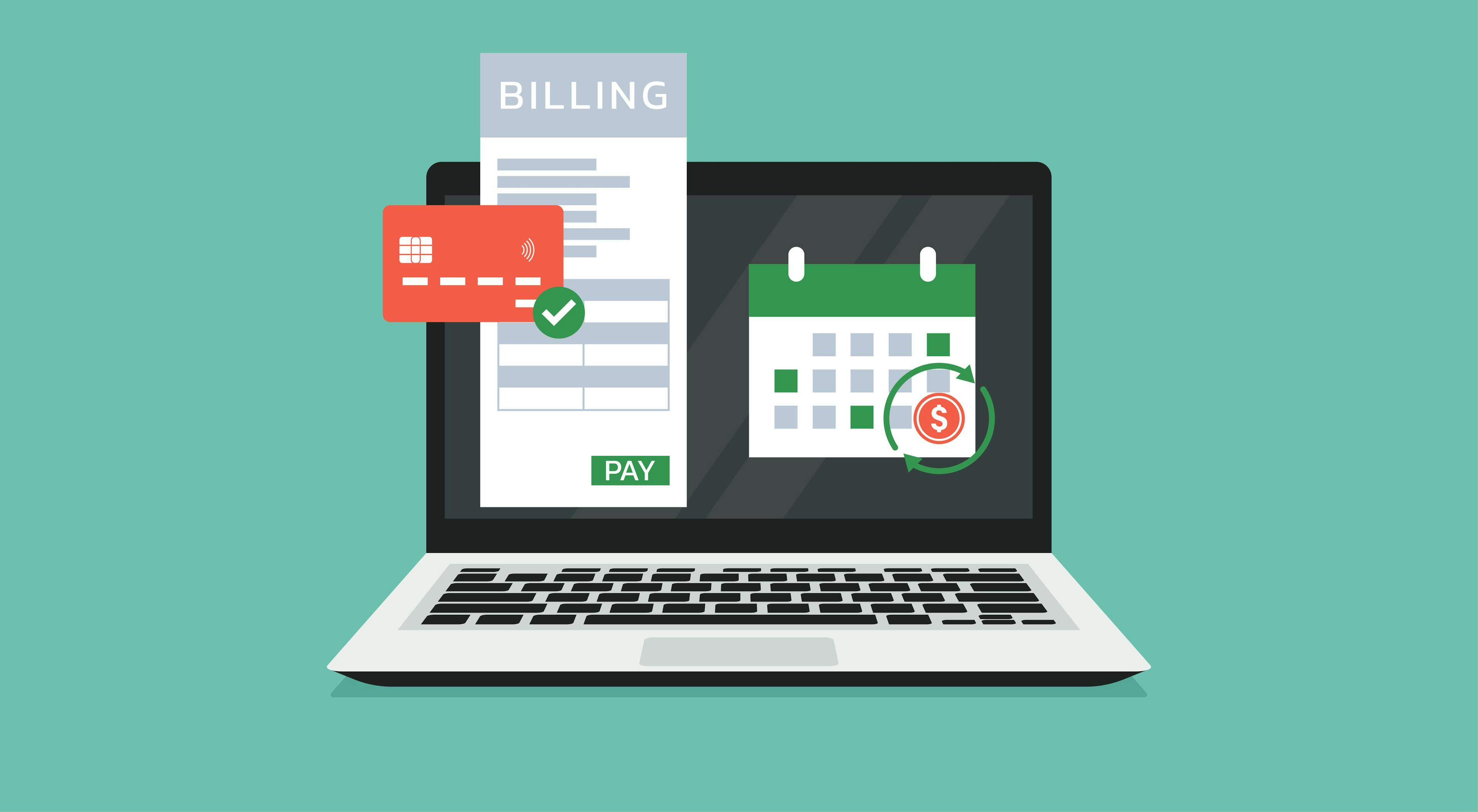 Vector illustration of billing and payment models, medical payment