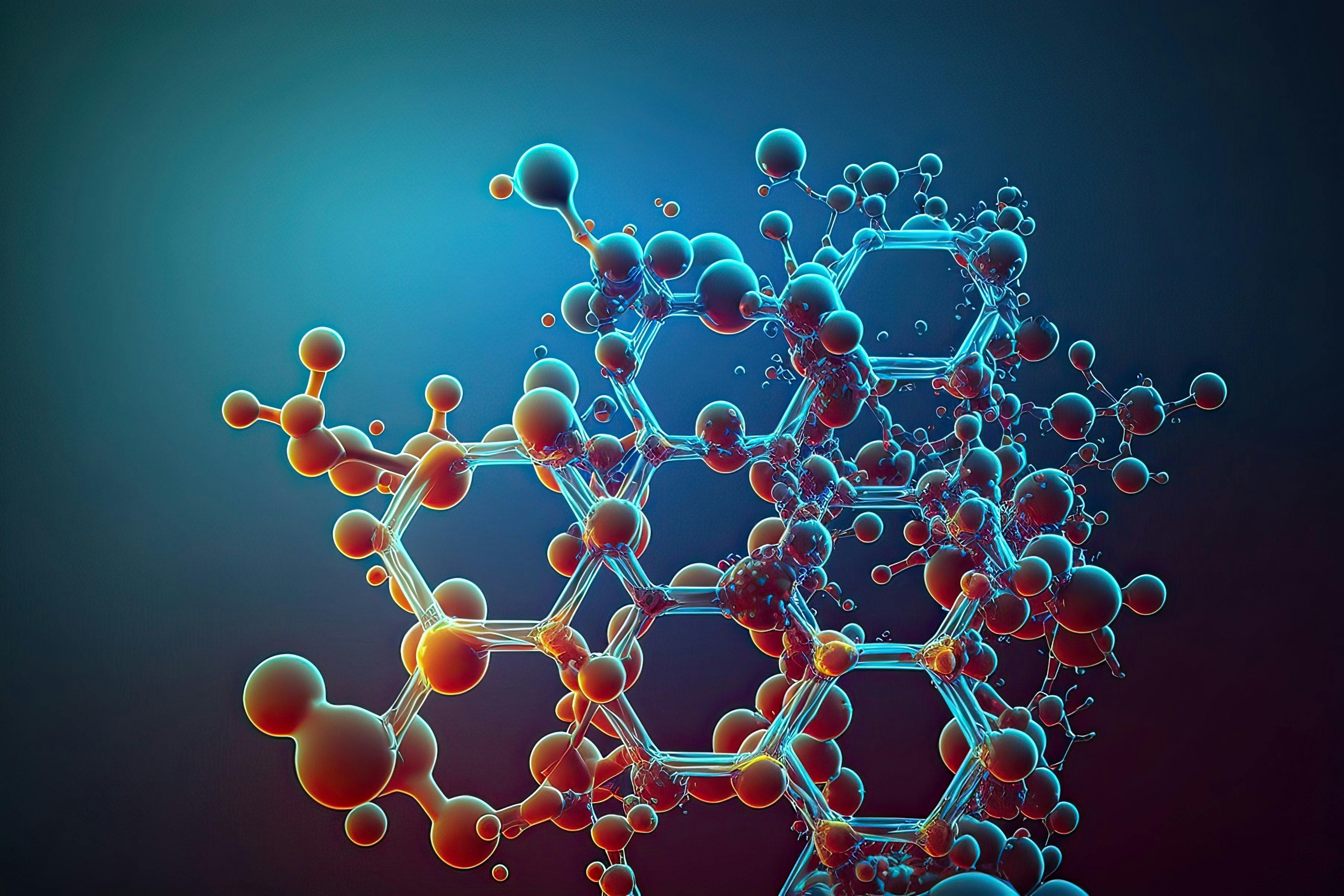 Innovative Science and Technology: Exploring Abstract Molecular Structures. Photo AI