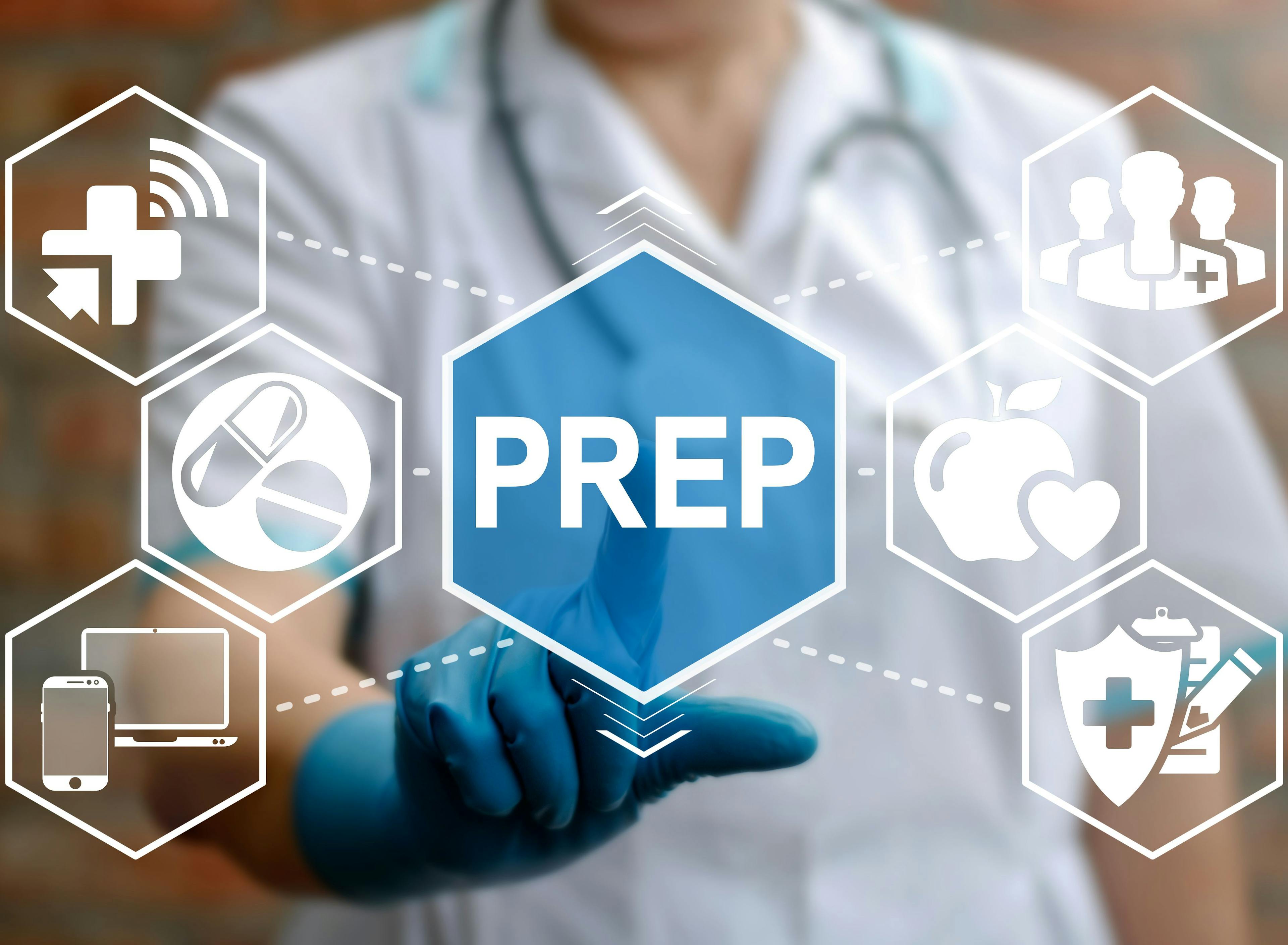 Pre-Exposure Prophylaxis prevent HIV medicine concept. Pharmacy pill research. Doctor touched PREP word icon on virtual medical screen. Medicament prescription web treatment. Health care science. Credit: wladimir1804 - stock.adobe.com