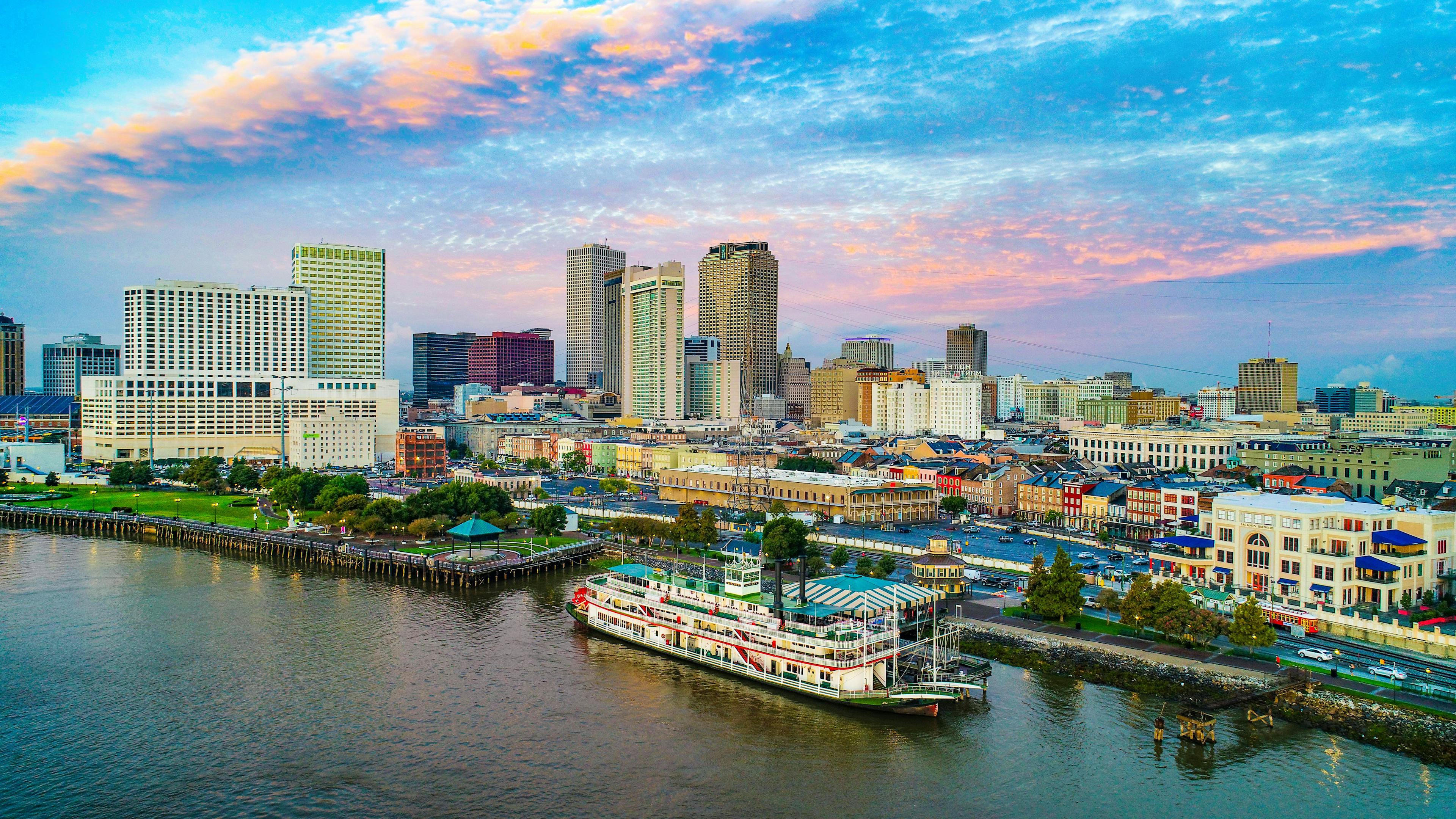 New Orleans, Louisiana, USA Downtown Skyline Aerial - Image credit: Kevin Ruck | stock.adobe.com