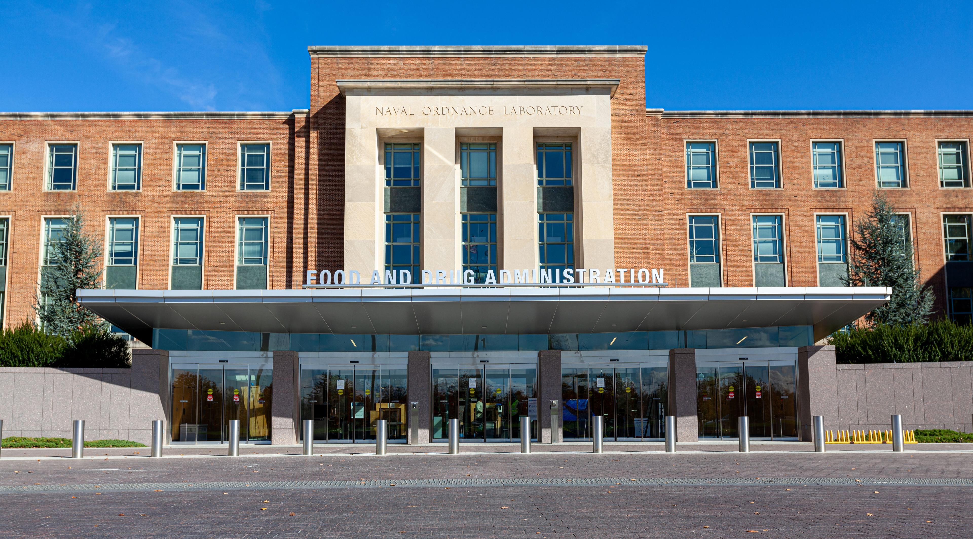 Exterior view of the headquarters of US Food and Drug Administration (FDA)