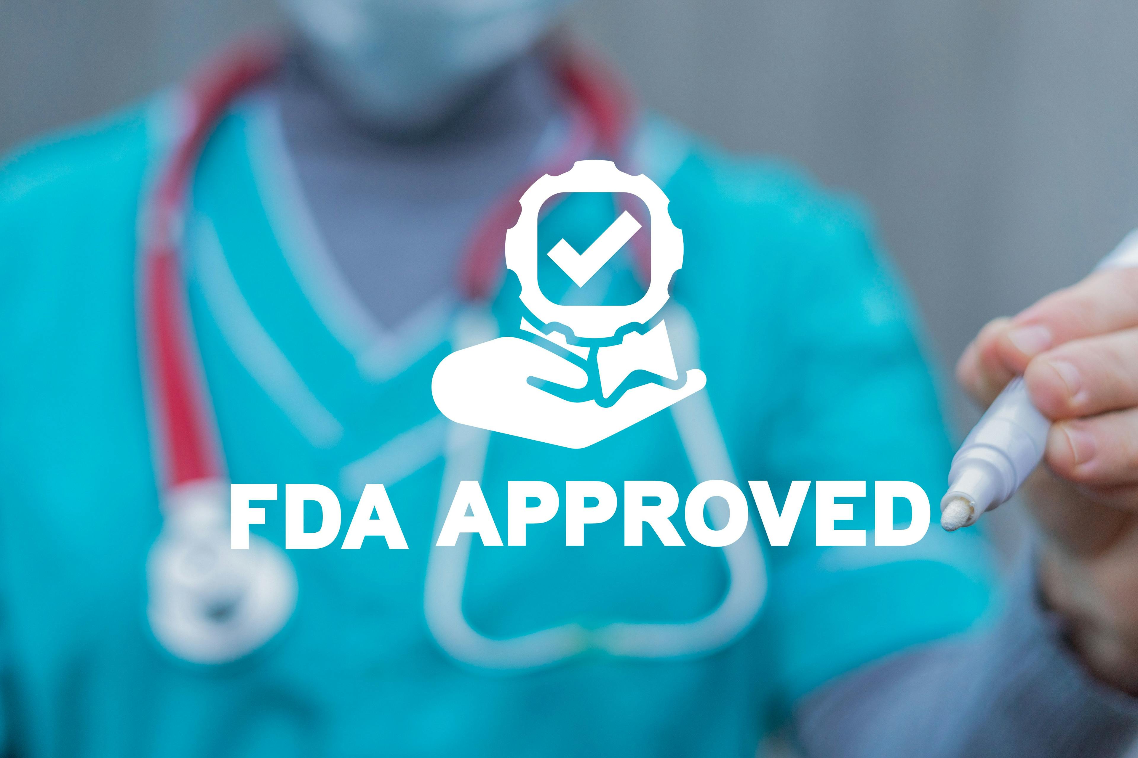 Concept of FDA approved. Food and drugs administration. Quality medcine, assurance, organization.