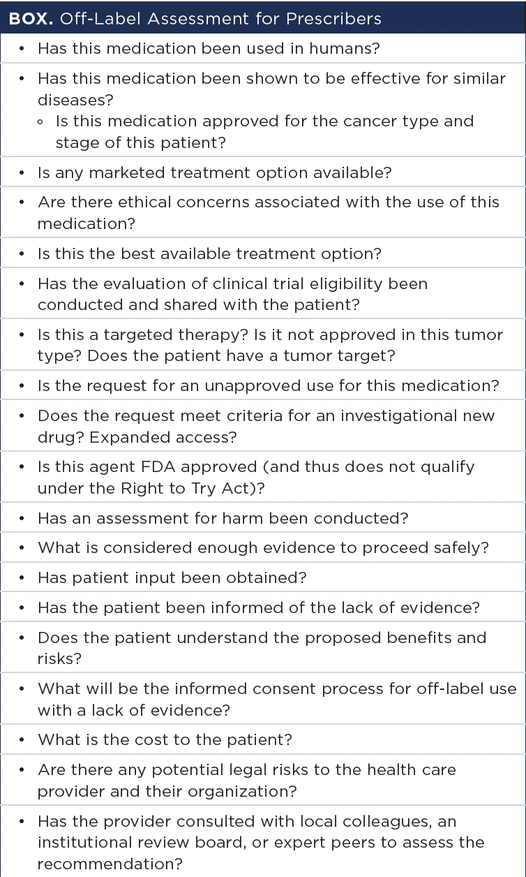 Box: Off-Label Assessmen for Prescribers -- USP, United States Pharmacopeia