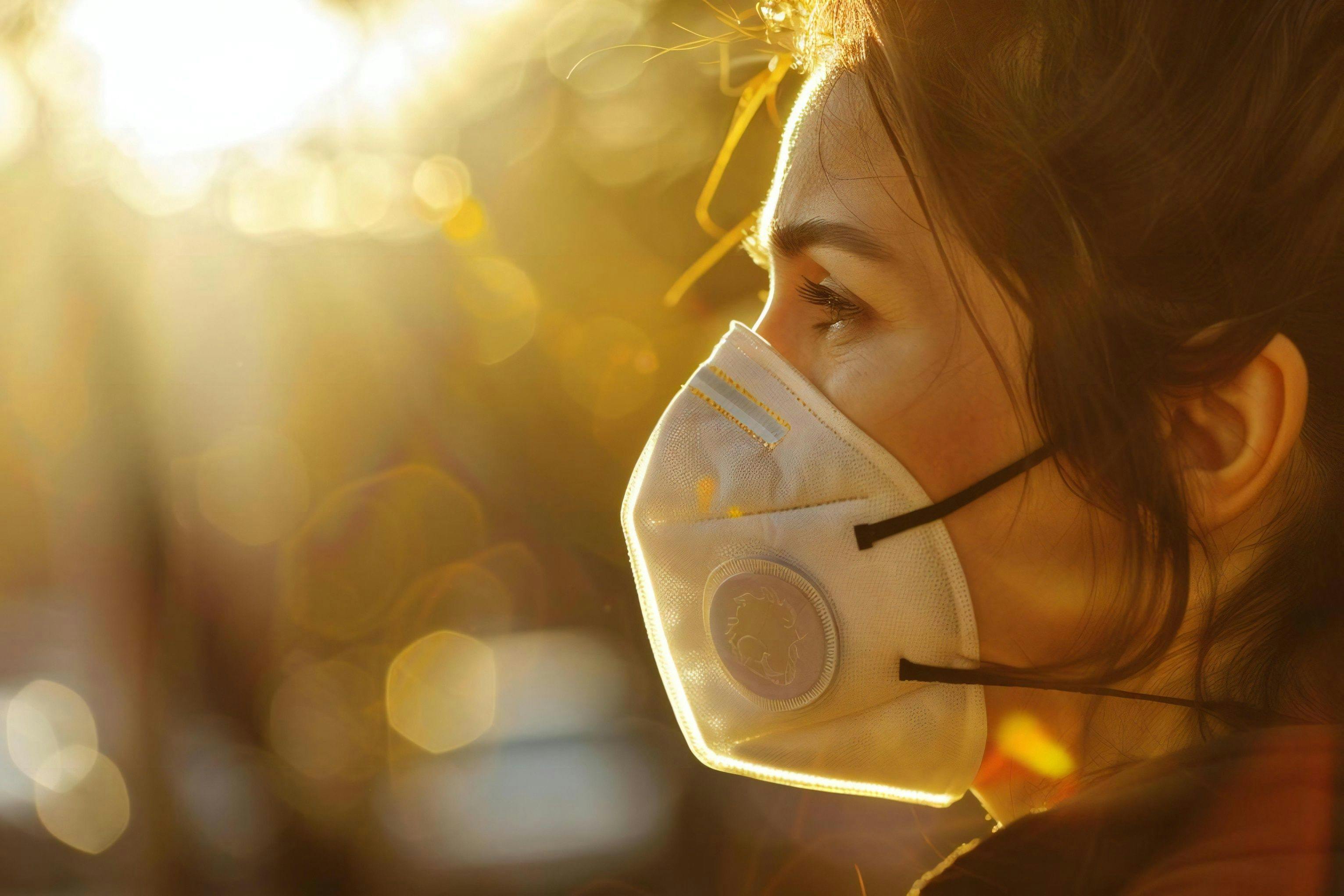 Woman wearing a KN95 mask with ventilator -- Image credit: Yuliia | stock.adobe.com