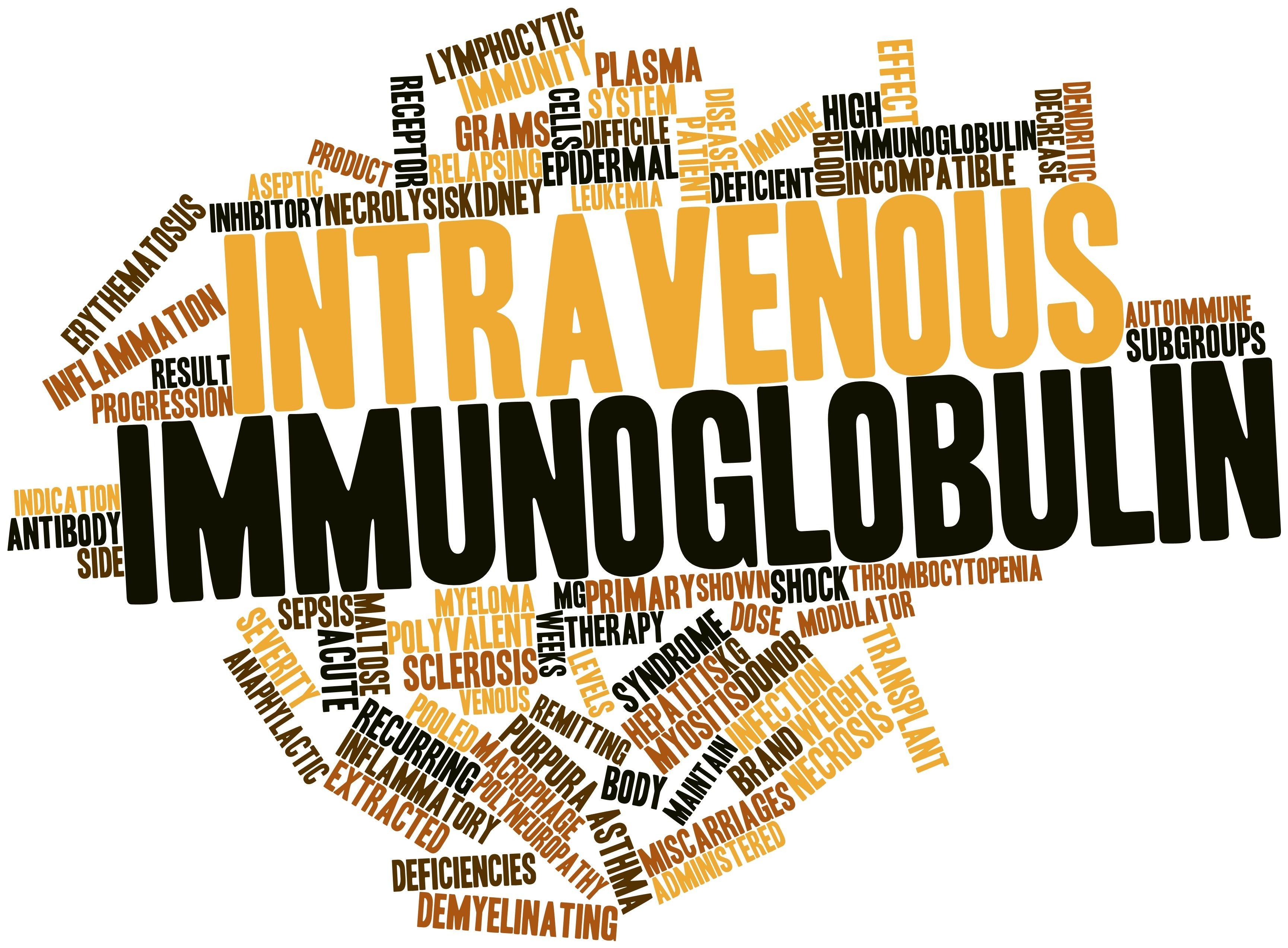 Word cloud for intravenous immunoglobulin.